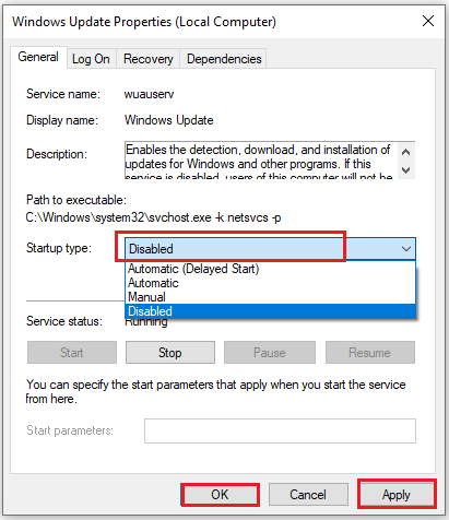 disable windows automatic update