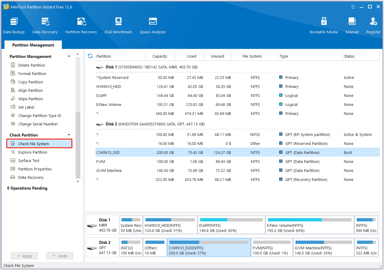 select Check File System