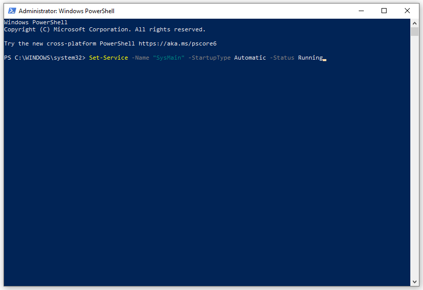 Aktifkan Superfetch melalui Windows PowerShell