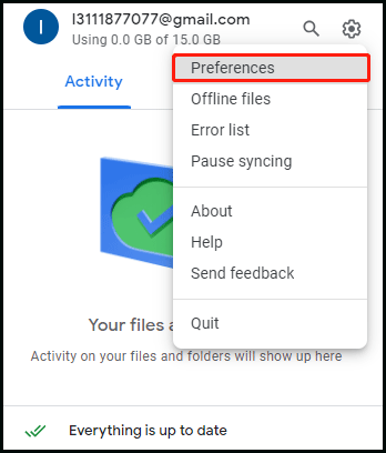 click Preferences