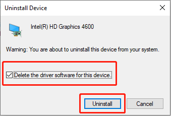 uninstall the device