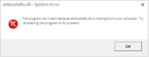 an Atlibusbdfu.dll error message