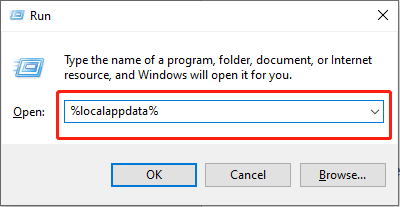 type %localappdata% in the box