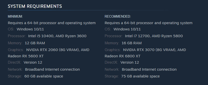 InZOI system requirements