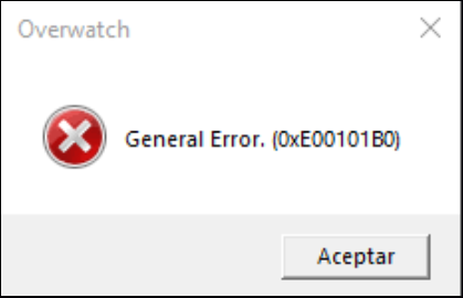 Overwatch 2 general error 0xE00101B0