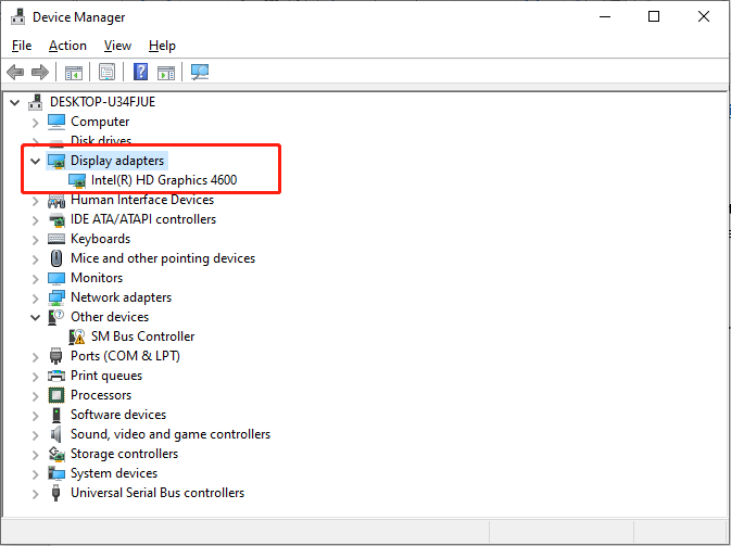 double-click Display adapters