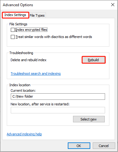 delete and rebuild index under Index Settings to repair the index search