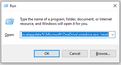 reset OneDrive