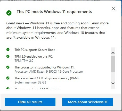 Windows 11 upgrade requirements