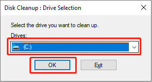 select a drive and click OK