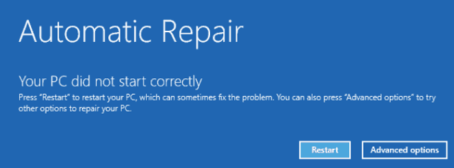 hit Advanced options to enter WinRE