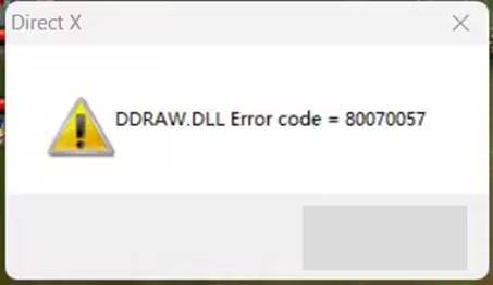 an error message about a specific DDraw.dll error code