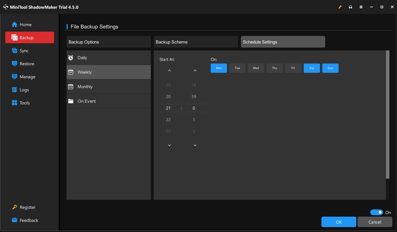 create an automatic backup with MiniTool ShadowMaker