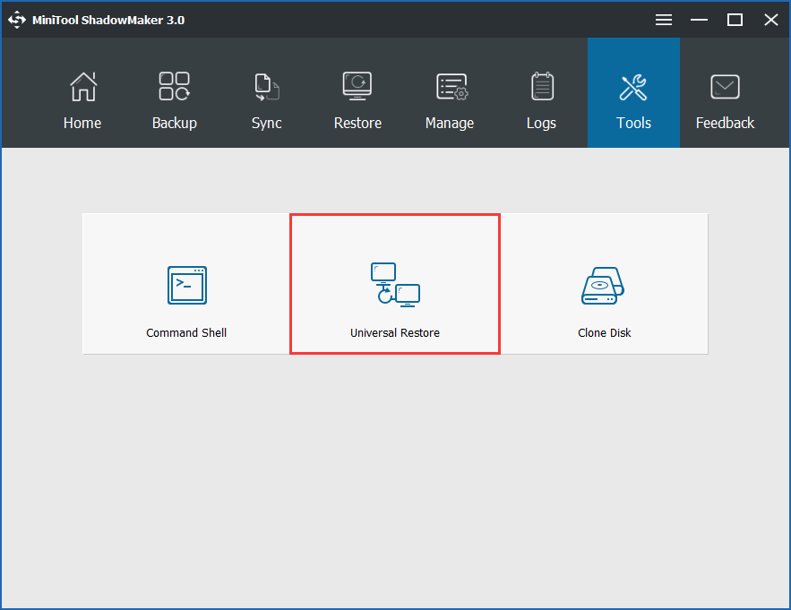 Recurso de restauração universal