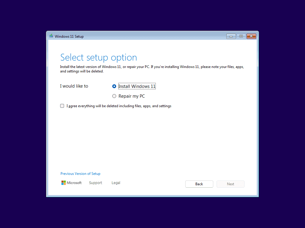 clean install Windows 11 with a bootable USB drive