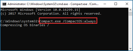 Disattivare il sistema operativo compatto