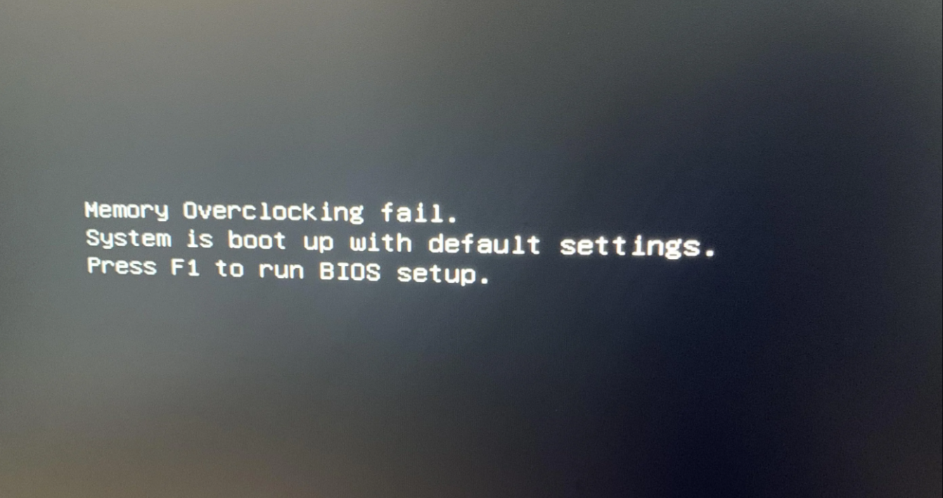 error message memory overclocking fail