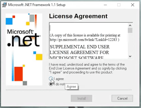 tick I agree to accept the license agreement