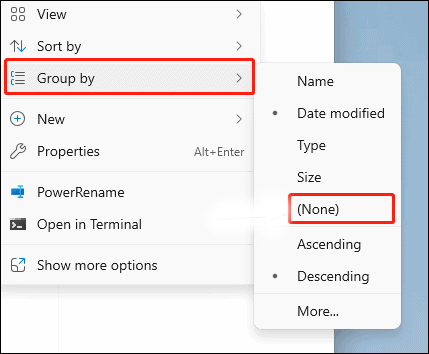 set the Group by option to None