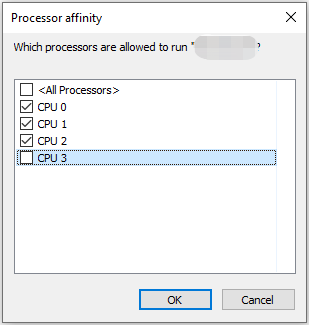 set up processor affinity