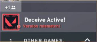 the Valorant version mismatch error message shows on the screen