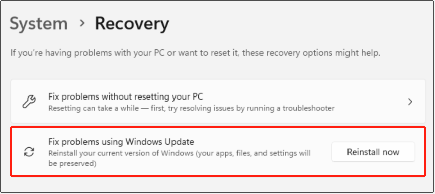 run the Fix problems using Windows Update tool in Windows 11