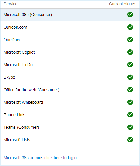 check Microsoft’s service status