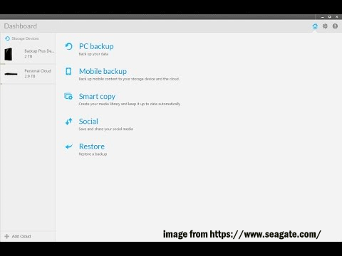 click PC backup from the Home page of Seagate Dashboard