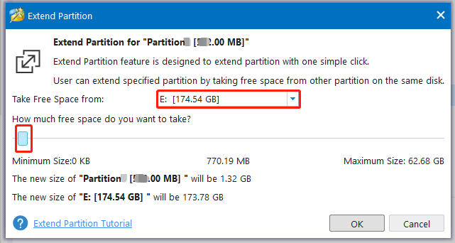 extend partition for Recovery Partition using MiniTool Partition Wizard