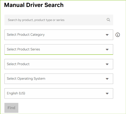 search for NVIDIA driver and download