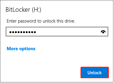 unlock the BitLocker drive