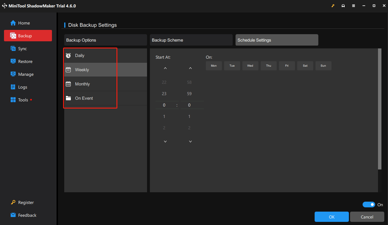 set up an automatic file backup