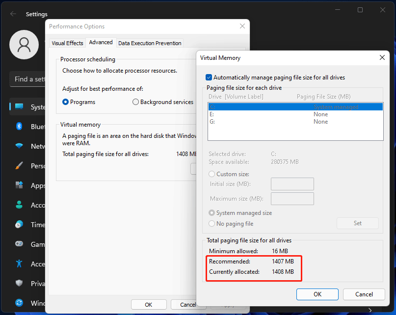 Augmenter la mémoire virtuelle Windows 11