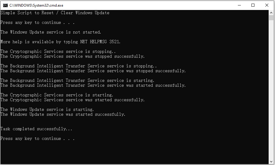 stop and restart services in Command Prompt