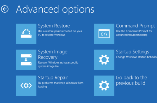the Advanced option screen Windows 10/11