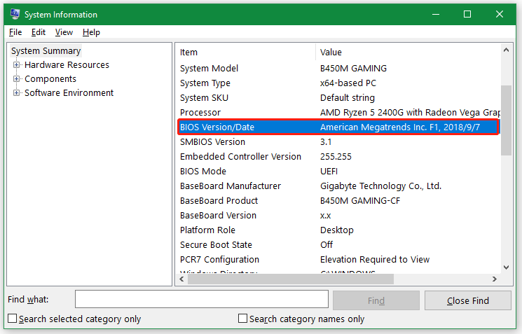 check BIOS version