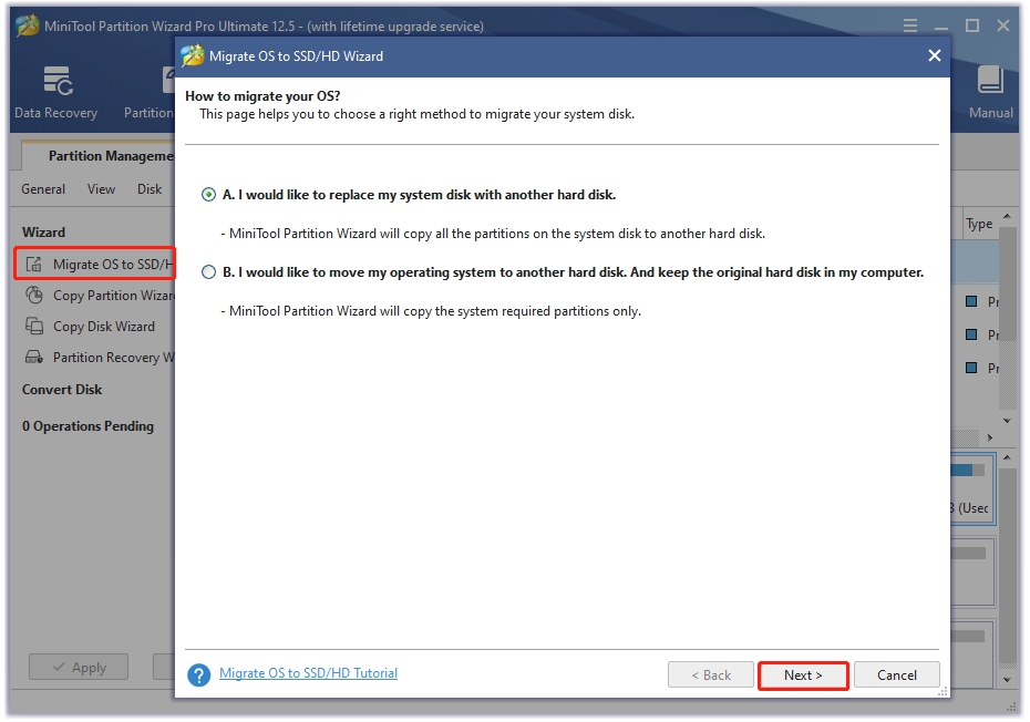 Migrar el sistema operativo mediante MiniTool Partition Wizard