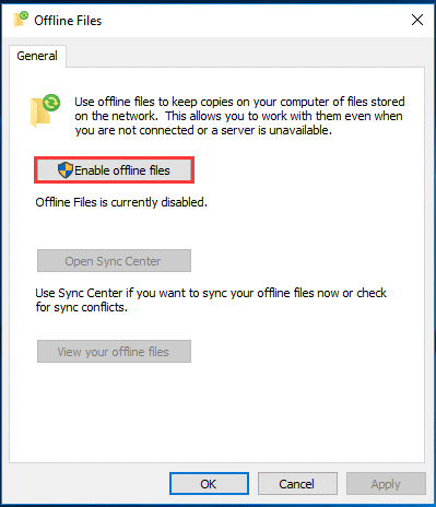 enable offline files on your Windows 10/11