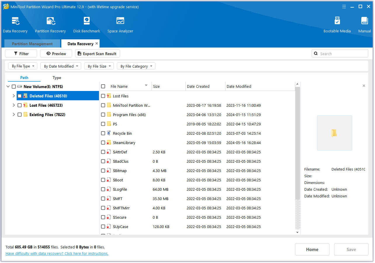 the data recovery interface