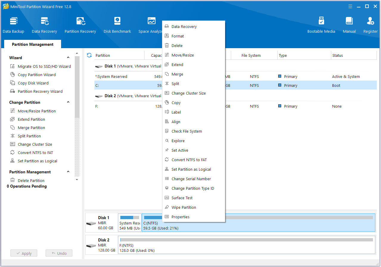 manage partitions MiniTool Partition Wizard