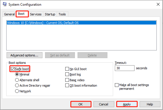 perform a boot mode in System Configuration