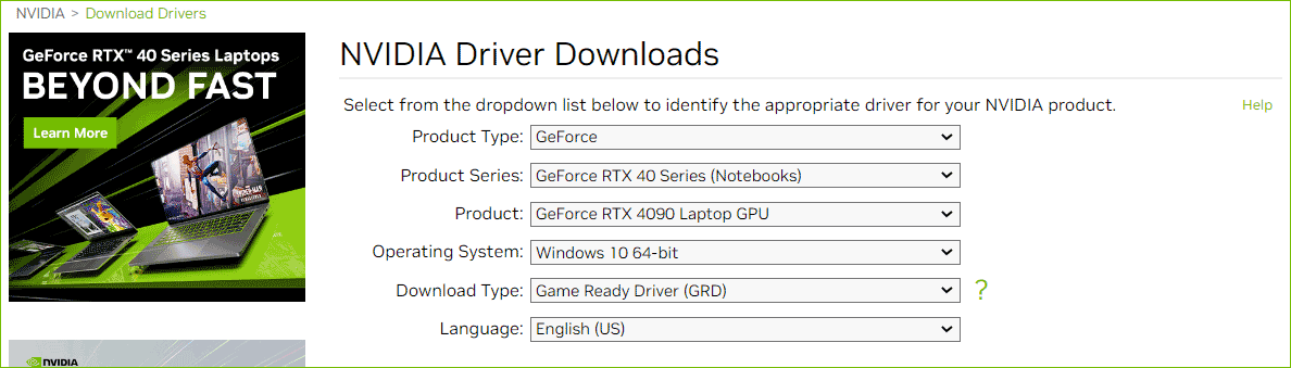 baixar driver NVIDIA