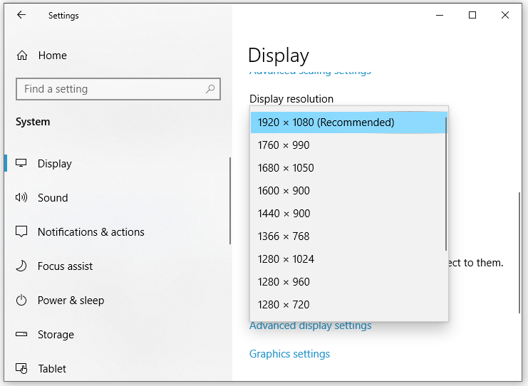 change Display resolutions of your computer