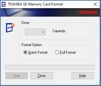 TOSHIBA SD Memory Card Format