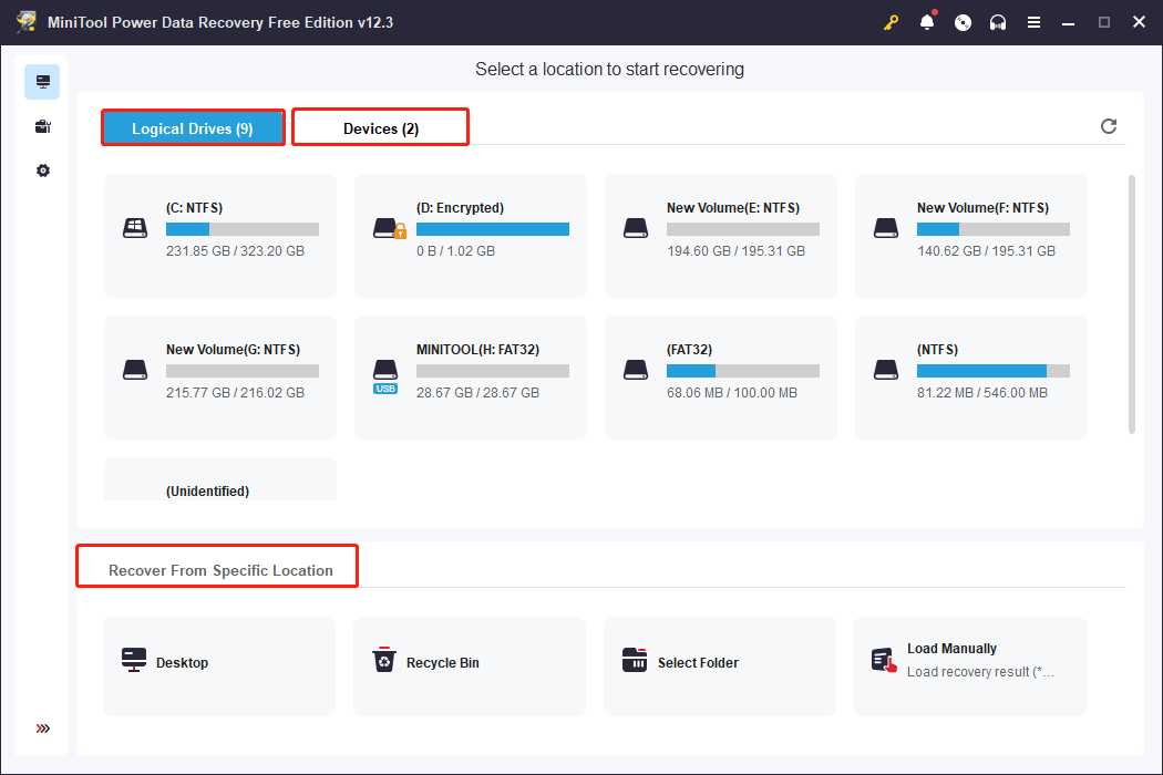 the scan mode of MiniTool Power Data Recovery