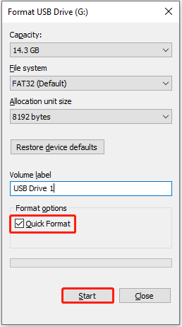 Formatear la unidad USB
