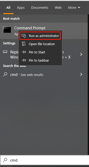 execute o comando prompt como administrador