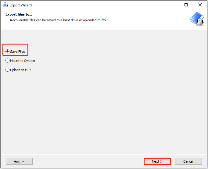 save files in DiskInternals Linux Reader