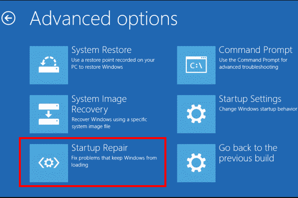 choose Startup Repair