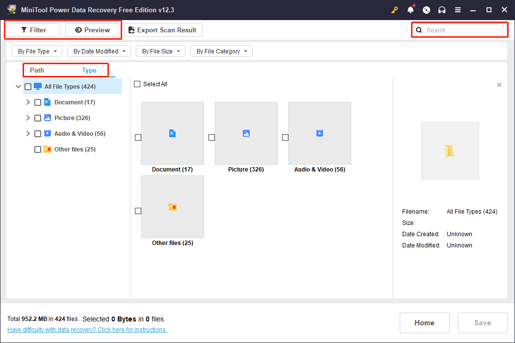 use multiple features to locate wanted files on the result page
